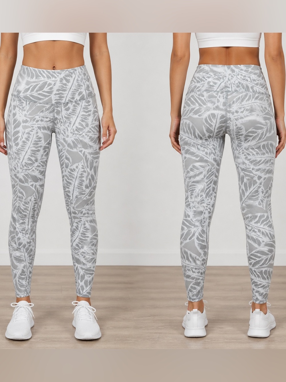 Alo Yoga Women’s Palm Springs Airbrushed Leggings Size S M High Rise Gray White